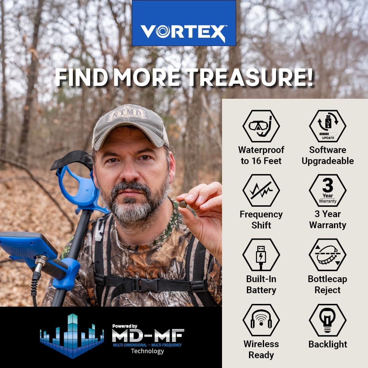 Kırıkkale Garrett Vortex VX7 Dedektör - Vortex VX7, sahil, park ve tarla arasında geçiş yapan kullanıcı için dengeli güç noktasıdır.